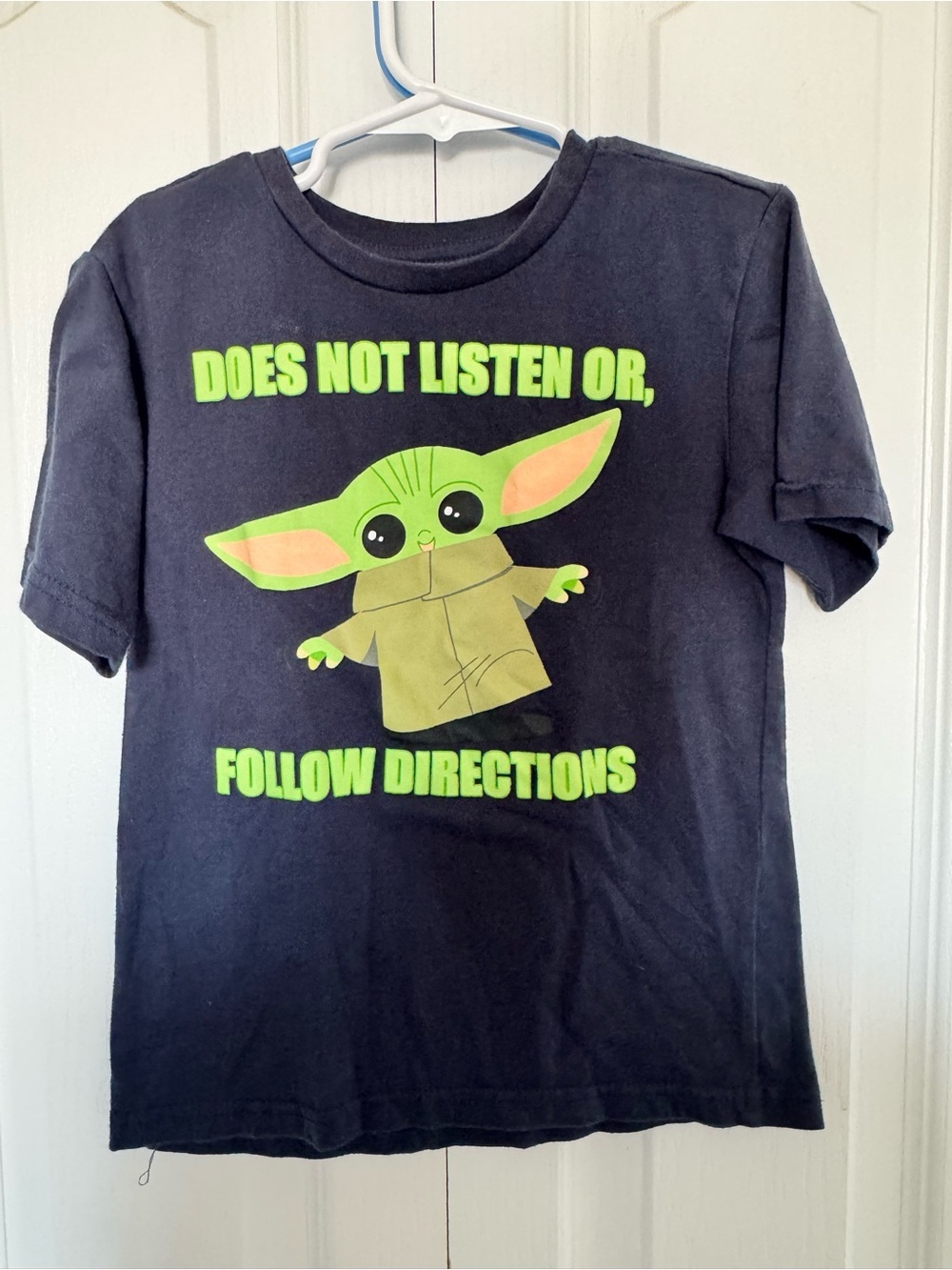 Star Wars Grogu Kids Black Graphic Tee with Green Character Size 6